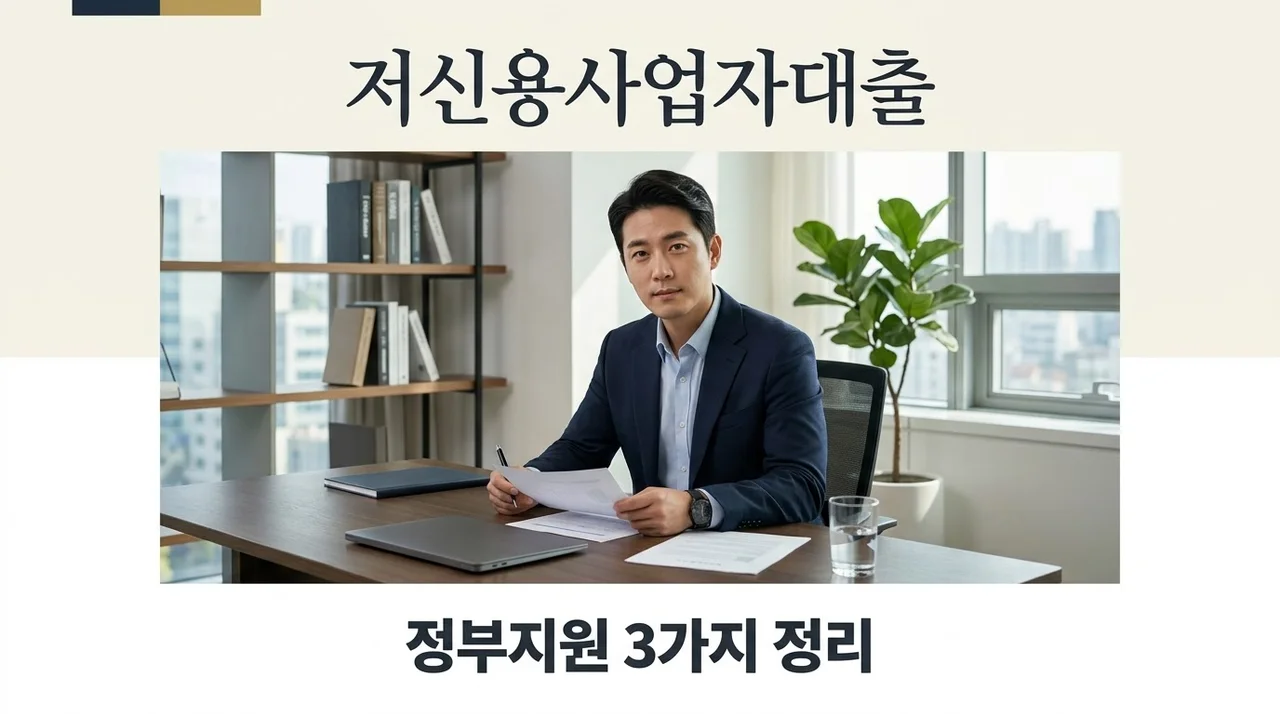 저신용사업자대출 정부지원 3가지 및 승인 확률 높이는 꿀팁 (2026)
