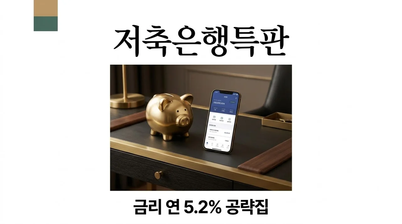 저축은행특판 금리 비교 BEST 5 | 2026년 9월 최신 고금리 상품 추천