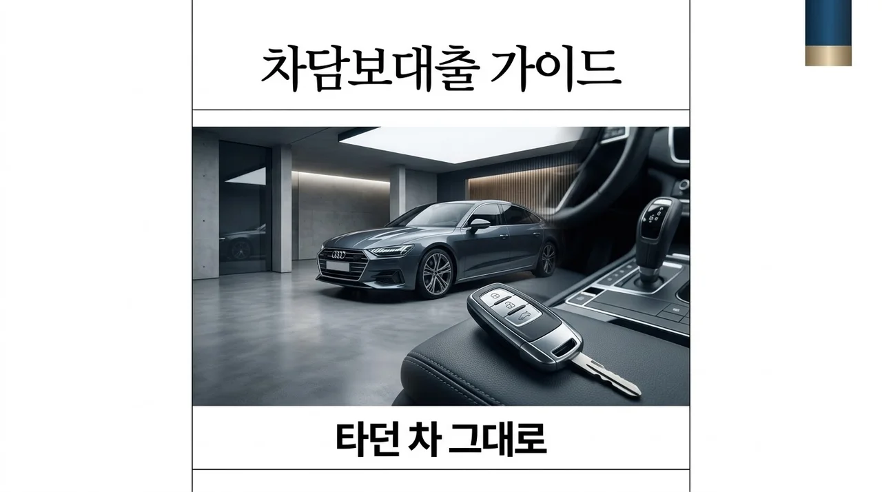 차담보대출 조건 한도 금리 총정리: 타던 차 그대로 이용하는 법