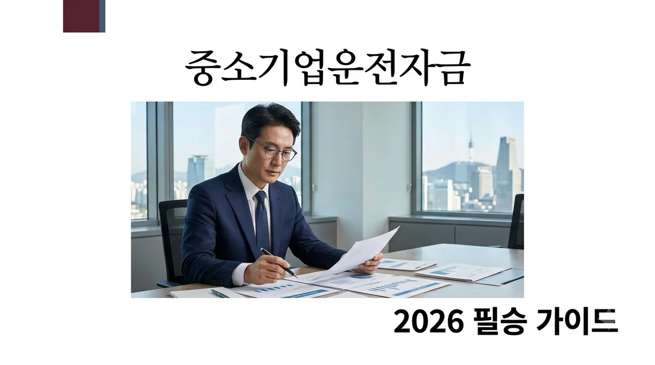 중소기업운전자금 신청 방법 및 자격 조건 총정리 (2026 최신판)
