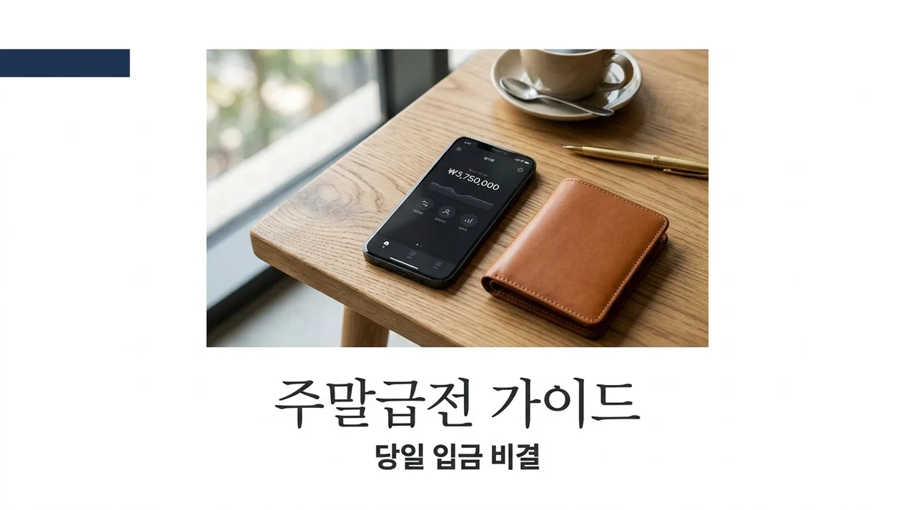주말급전 당일 입금 가능한 안전한 방법 5가지 및 주의사항
