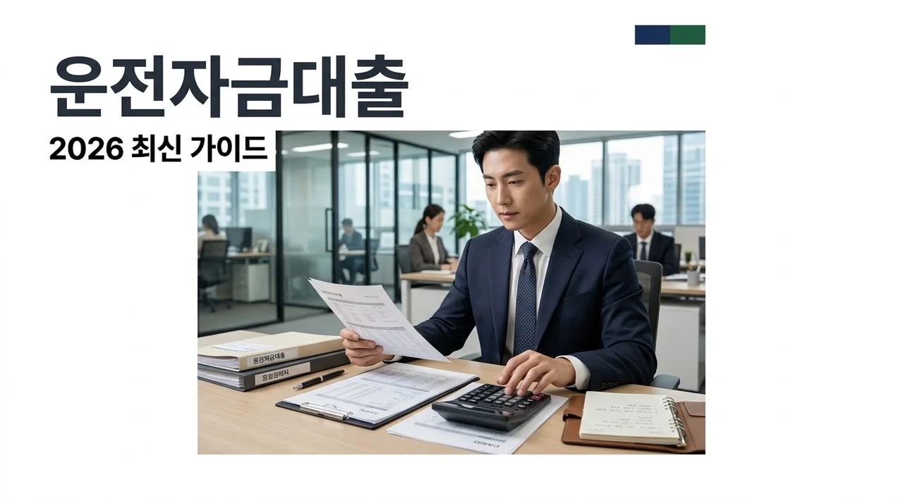 운전자금대출 종류 및 신청 자격 (2026 최신 총정리 가이드)