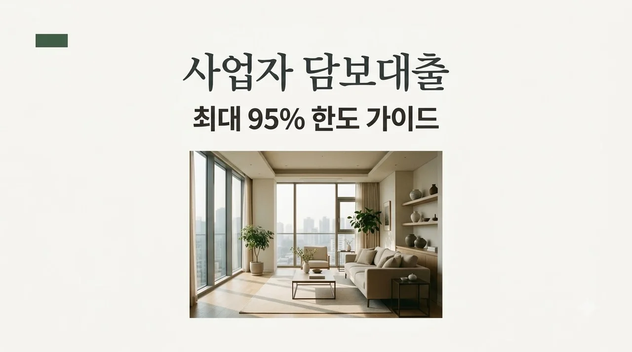 개인사업자아파트담보대출 한도 금리 총정리! LTV 95% 비결은?